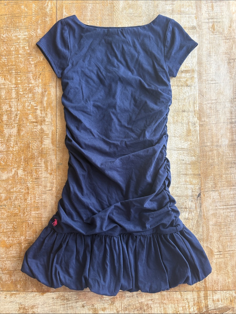 Ralph Lauren Girls Navy Ruched Dress S(7)